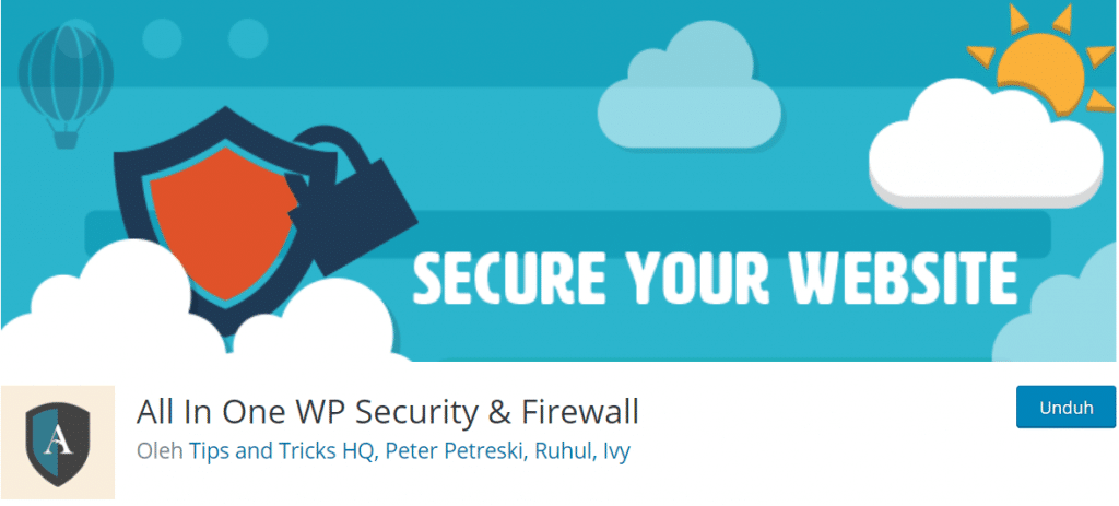 All In One WP Security & Firewall plugin keamanan wordpress terbaik
